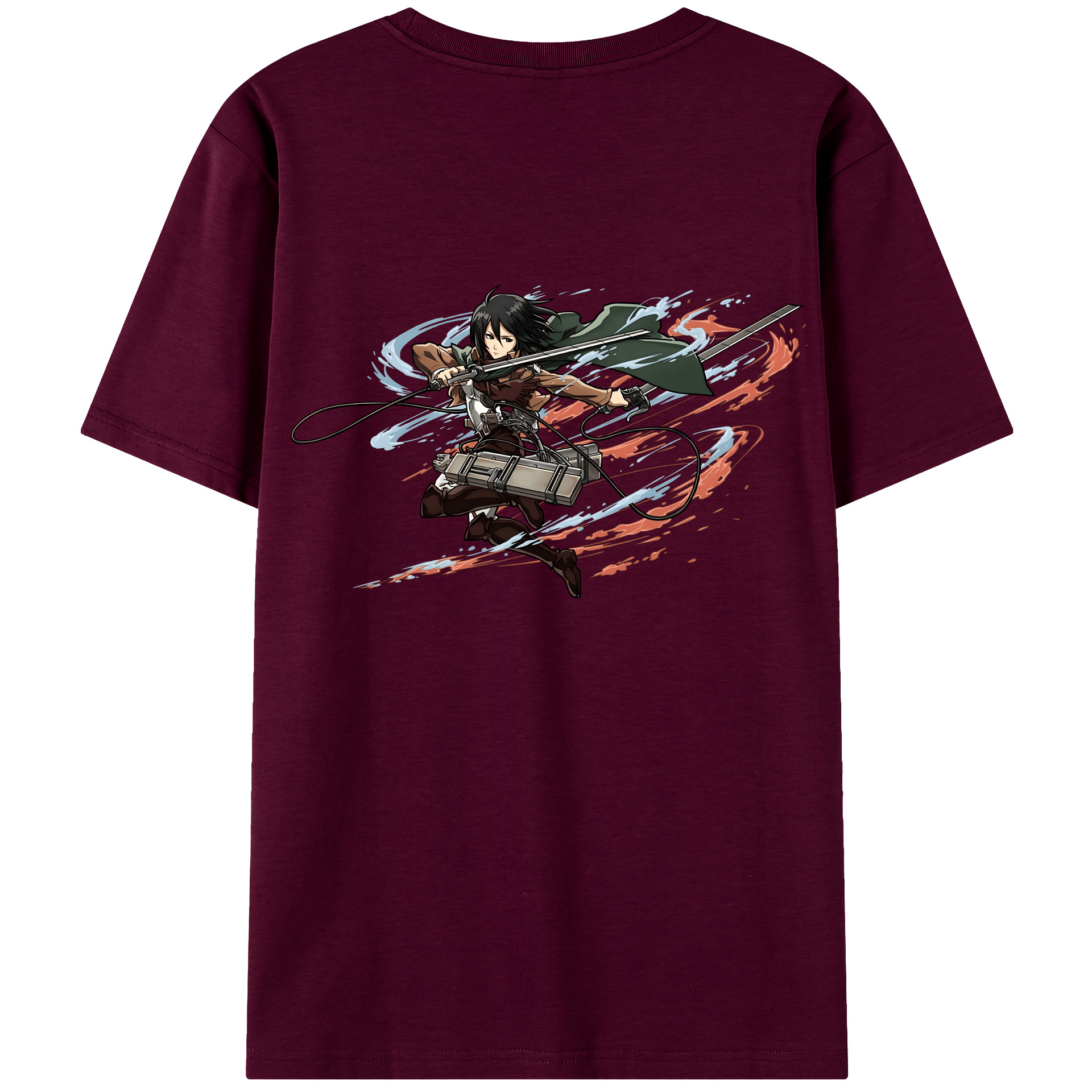 （画像用） 進撃の巨人 ミカサ·アッカーマン Attack on Titan Mikasa Ackerman レディース半袖Tシャツ(バックプリント)